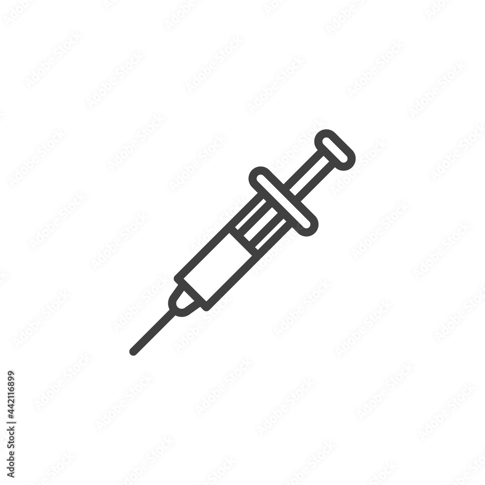 Medical syringe line icon Medical syringe line icon