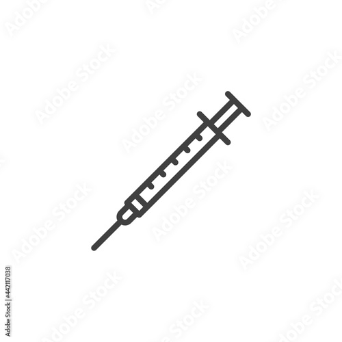 Syringe injection line icon