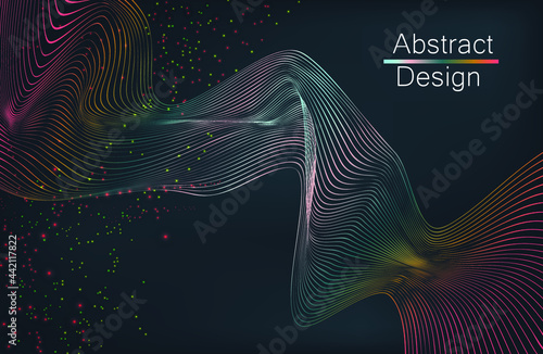 Abstract design. Sound wave. Colourful line. Imitation waves. Concept design elements. Vector illustration 