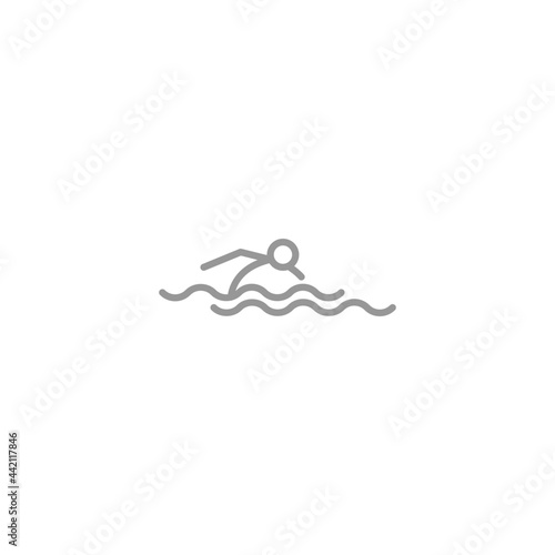 man swimming icon isolated on white background