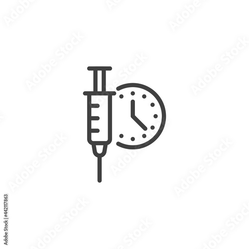 Time to vaccination line icon