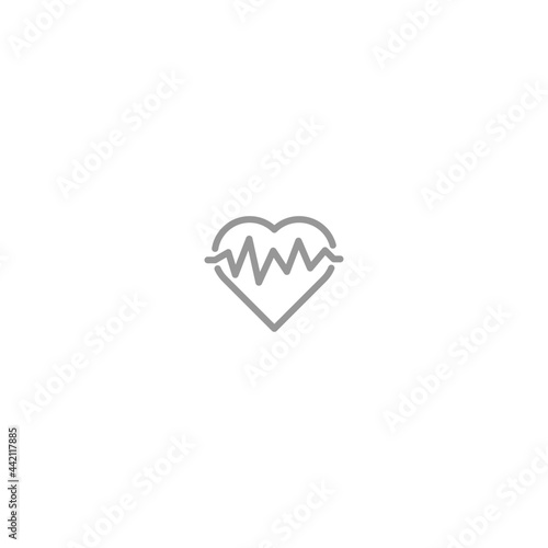 heart with pulse icon isolated on white background