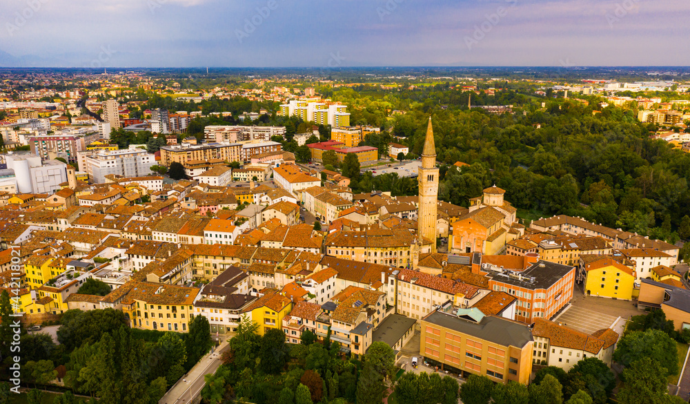 Picturesque top view of city Pordenone. Italy. High quality photo