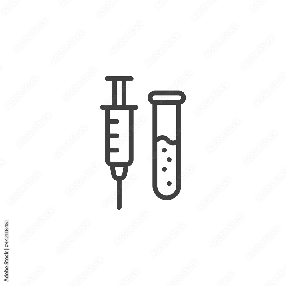 Laboratory vaccine line icon Laboratory vaccine line icon