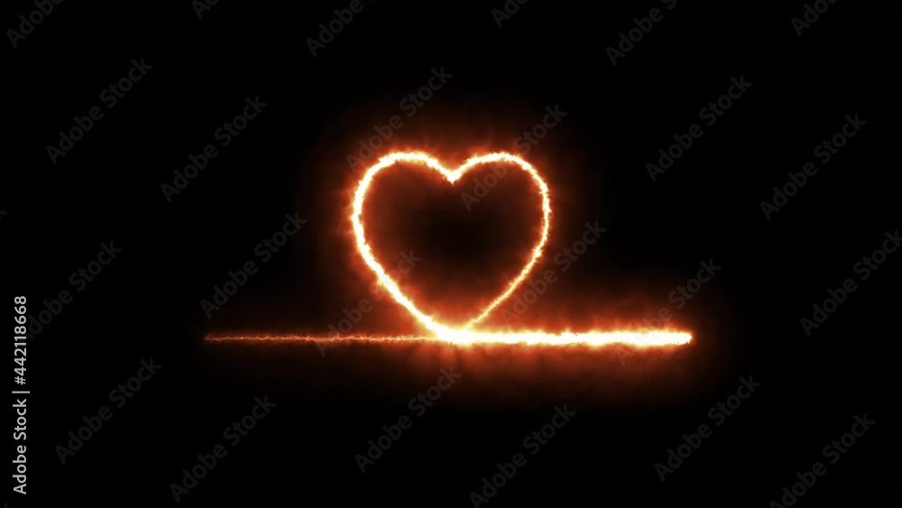 Colorful abstract heart line neon blazing symbol sign on black background. Heart beat neon line glowing moving motion. Colorful abstract heart line neon blazing symbol sign on black background. Heart beat neon line glowing moving motion.