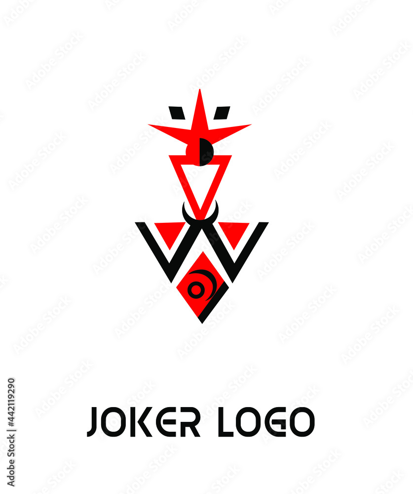 the illustration - logo in minimalistic style with Joker. the illustration - logo in minimalistic style with Joker.