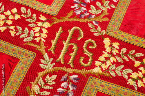 Vászonkép Holy IHS on vestment