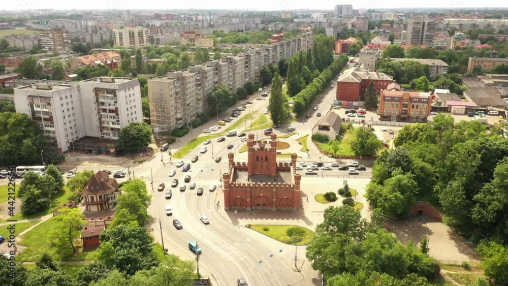 Aerial view of the King's Gate in Kaliningrad, Russia Aerial view of the King's Gate in Kaliningrad, Russia