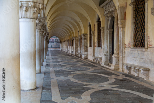 Archway under the Doge's Palace in San Marco Square in Venice, Italy