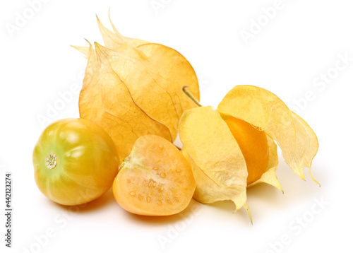 Physalis fruit isolated on white background 
