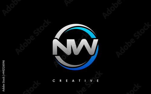 NW Letter Initial Logo Design Template Vector Illustration photo
