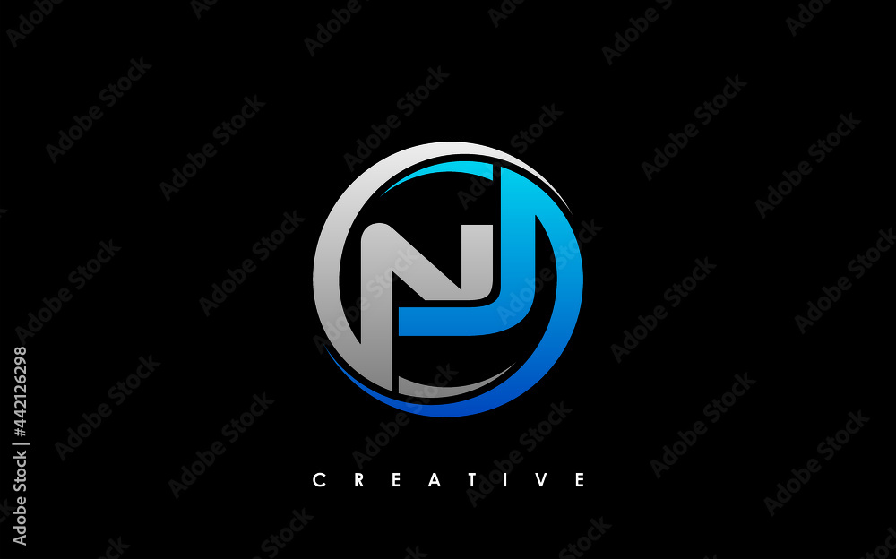 NJ Letter Initial Logo Design Template Vector Illustration NJ Letter Initial Logo Design Template Vector Illustration