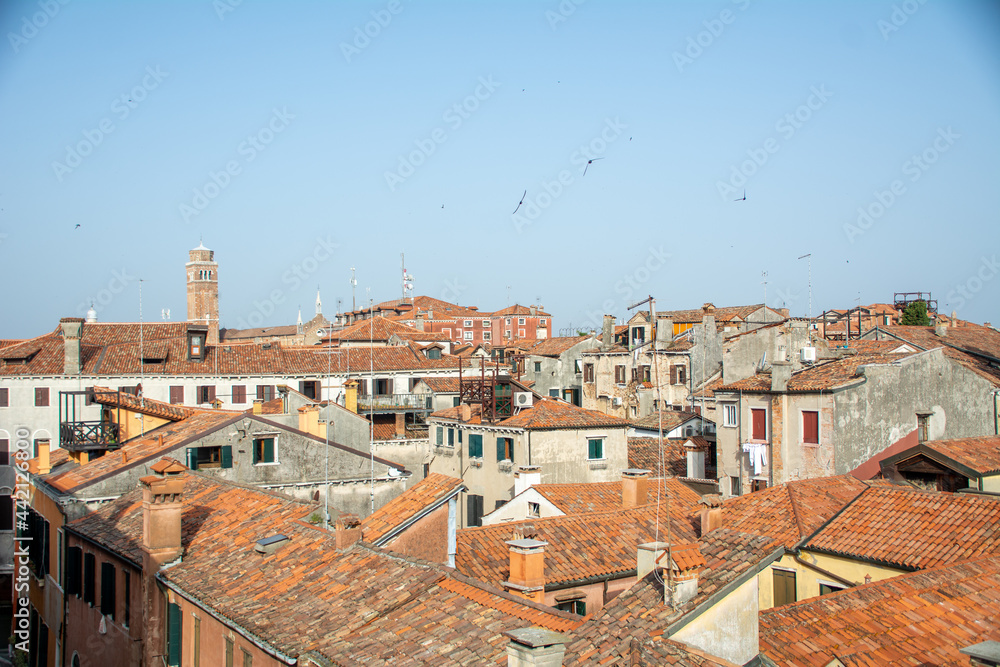 View of the roof tops in Venice Italy