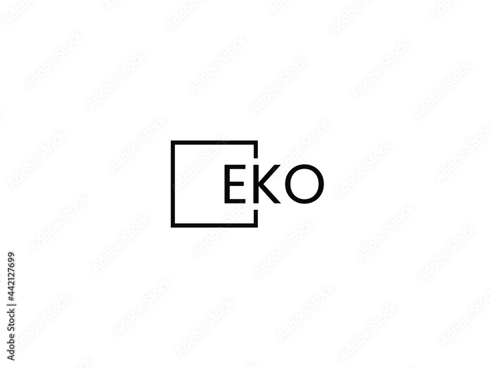 EKO Letter Initial Logo Design Vector Illustration - obrazy, fototapety, plakaty 