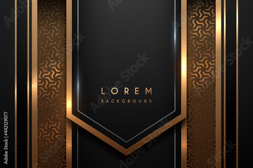 Abstract black and gold luxury background