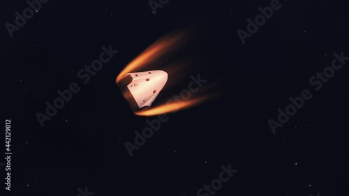 Space Capsule Reentry in the Atmosphere photo