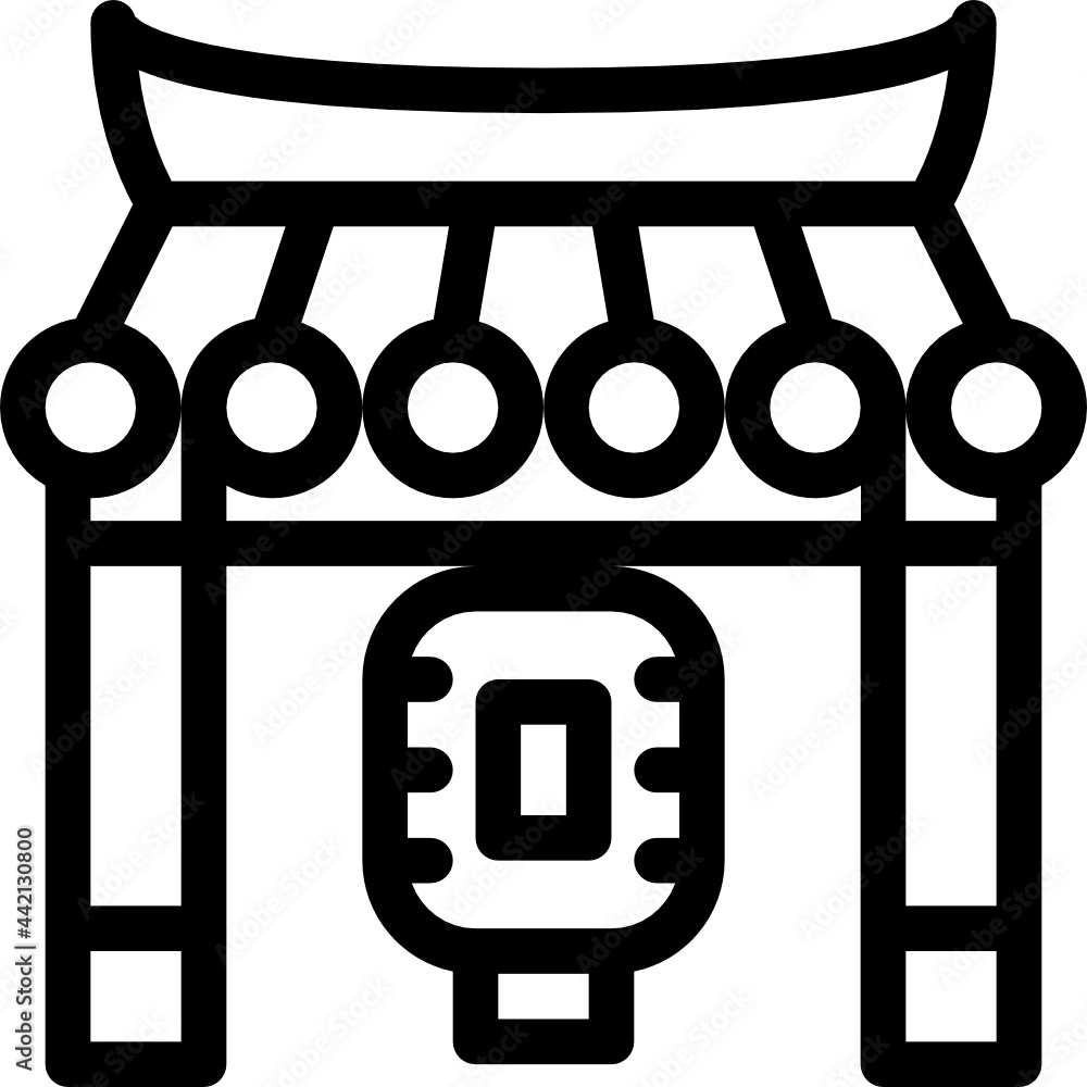 temple gate outline icon temple gate outline icon