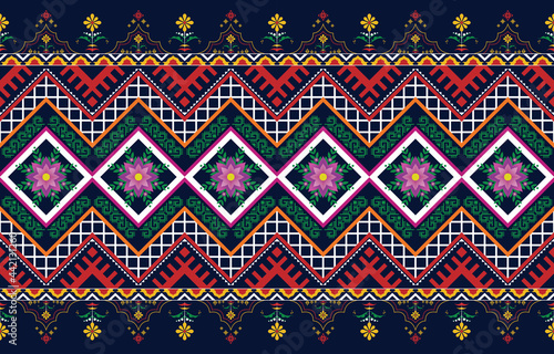 Ethnic pattern vector background. seamless pattern traditional, Design for background, wallpaper, Batik, fabric, carpet, clothing, wrapping, and textile.ethnic pattern Vector illustration.