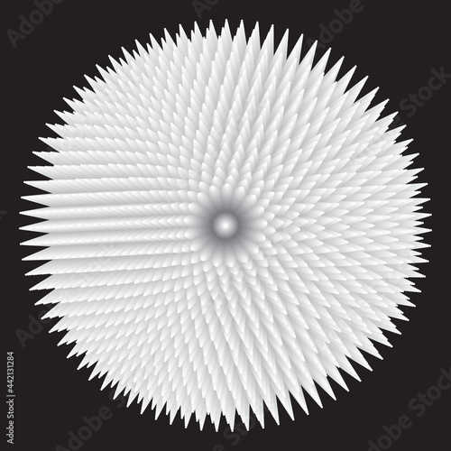 Dotted Halftone Vector Spiral Pattern or Texture. Spiral Design element with Cones