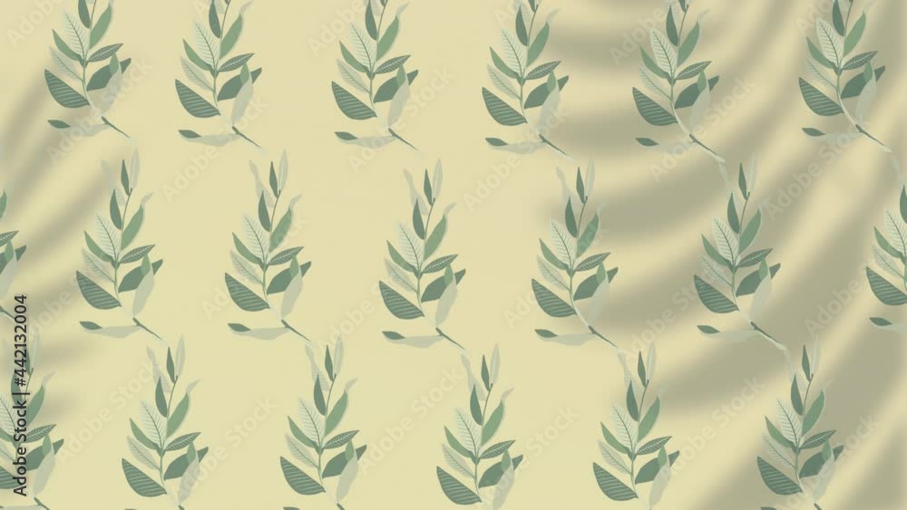Animation of rows of floral pattern on yellow background Animation of rows of floral pattern on yellow background
