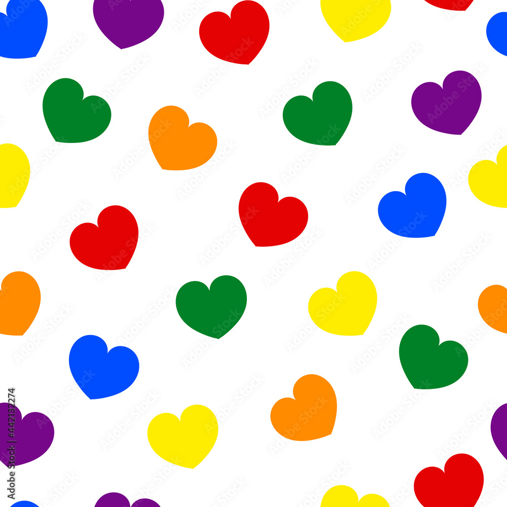 Lgbt multicolored hearts repeating pattern Lgbt multicolored hearts repeating pattern