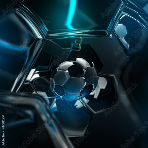 Abstract soccer ball / football illustration, concept
3d rendered image.