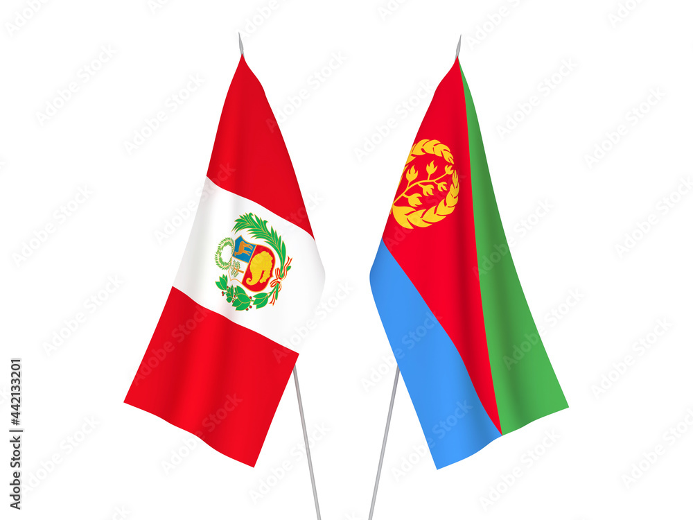 Peru and Eritrea flags Peru and Eritrea flags
