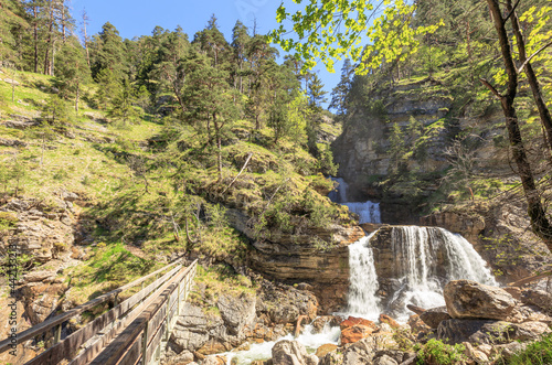 Kuchfluchtwasserfälle in Farchant bei Garmisch-Partenkirchen im Sommer photo