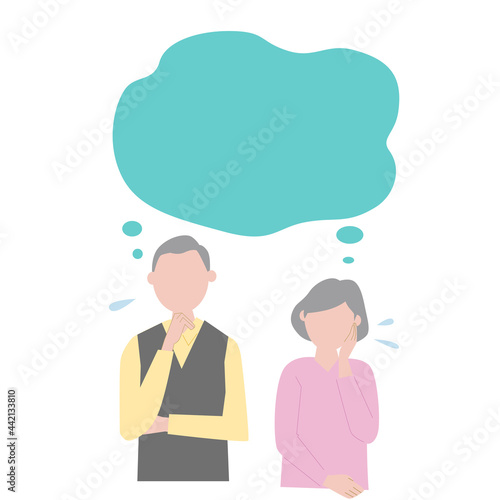 Wallpaper Mural 悩んでいる老夫婦のベクターイラスト Torontodigital.ca