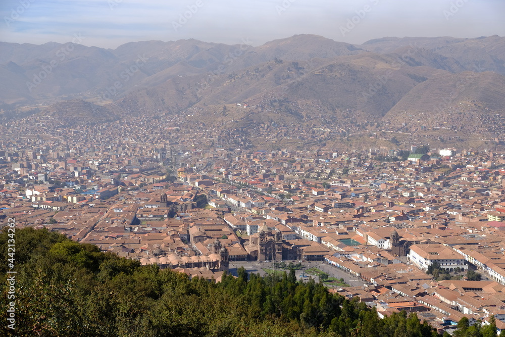 Peru Cusco - Aerial city view from Sacsayhuaman