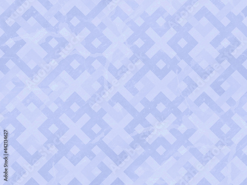 Old wallpaper texture with geometric pattern. Grunge blue background. 