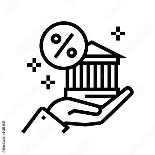 access to bank loans, funds and guarantee programs line icon vector. access to bank loans, funds and guarantee programs sign. isolated contour symbol black illustration