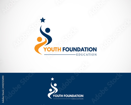 youth foundation logo creative people education logo concept
