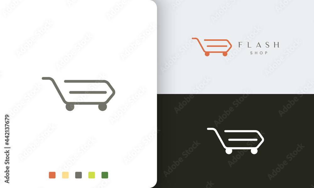 shop or trolley logo template with simple shape shop or trolley logo template with simple shape
