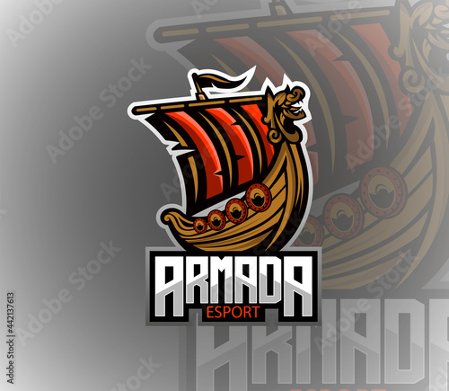 Vector illustration of Pirate Ship.