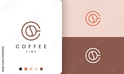 coffee mug logo in modern and simple shape