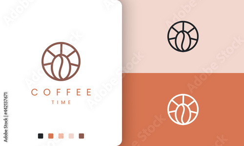 circle coffee bar logo in modern and simple shape