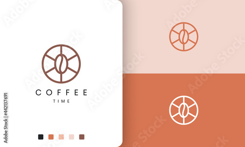 circle coffee logo in modern and simple shape