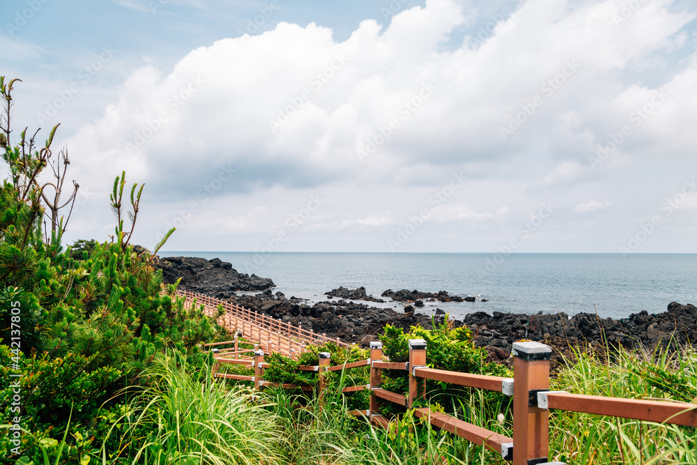 Obraz premium Jongdal-ri beach trail in Jeju Island, Korea