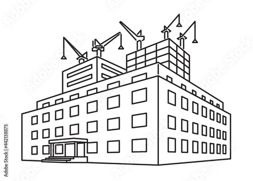 建設中の建物のイラスト