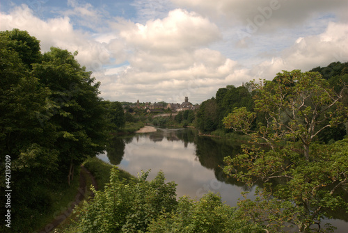 view of river tweed at Coldstream in summer photo