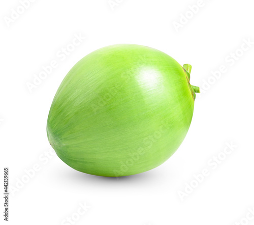 green coconut isolated on white background.