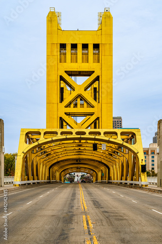 Tower Bridge road into downtown Sacramento photo