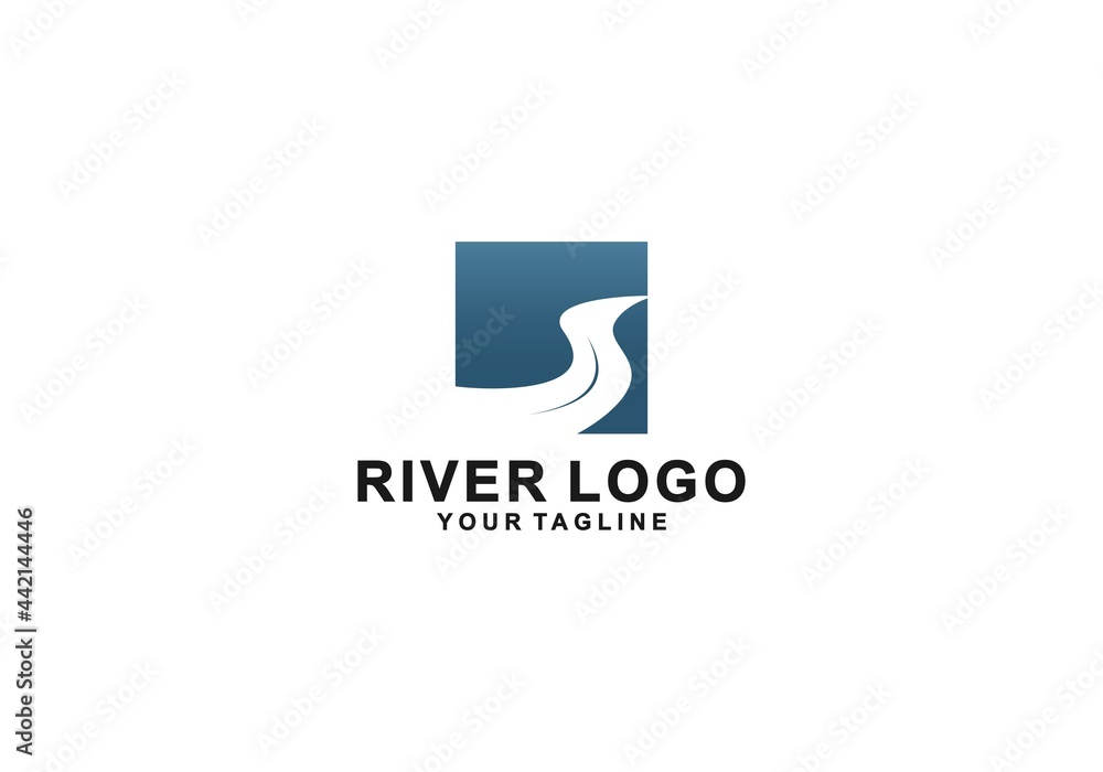 river logo template in white background river logo template in white background