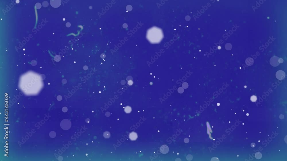 Animation of multiple glowing spots moving in hypnotic motion on blue background Animation of multiple glowing spots moving in hypnotic motion on blue background