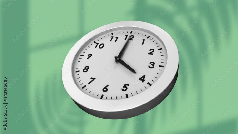 Animation of clock moving fast on green background Animation of clock moving fast on green background