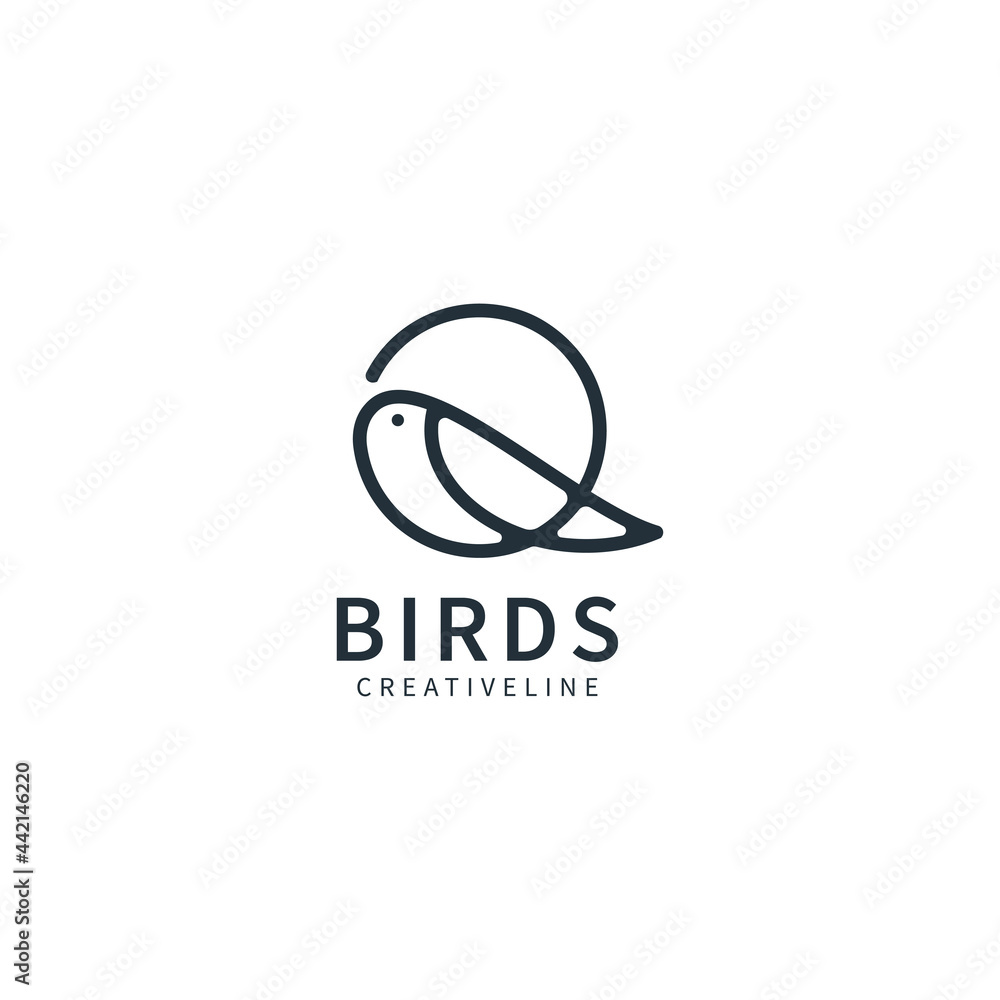 Bird line logo design template, icon illustration Bird line logo design template, icon illustration