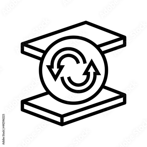 replacement mineral wool line icon vector. replacement mineral wool sign. isolated contour symbol black illustration