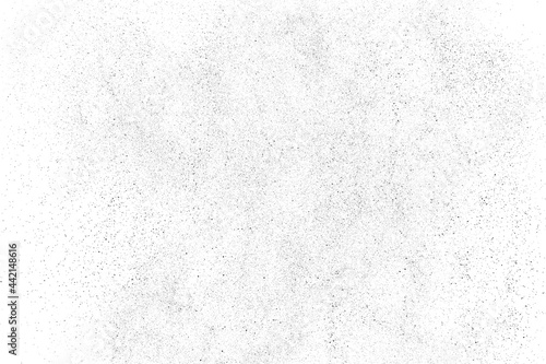Distressed black texture. Dark grainy texture on white background. Dust overlay textured. Grain noise particles. Rusted white effect. Grunge design elements. Vector illustration, EPS 10.