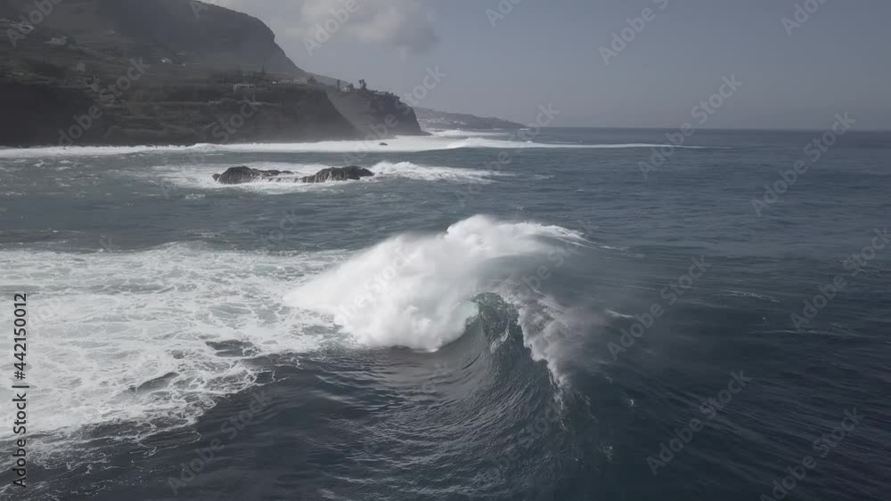 Stormy sea waving on rocky coast Stormy sea waving on rocky coast